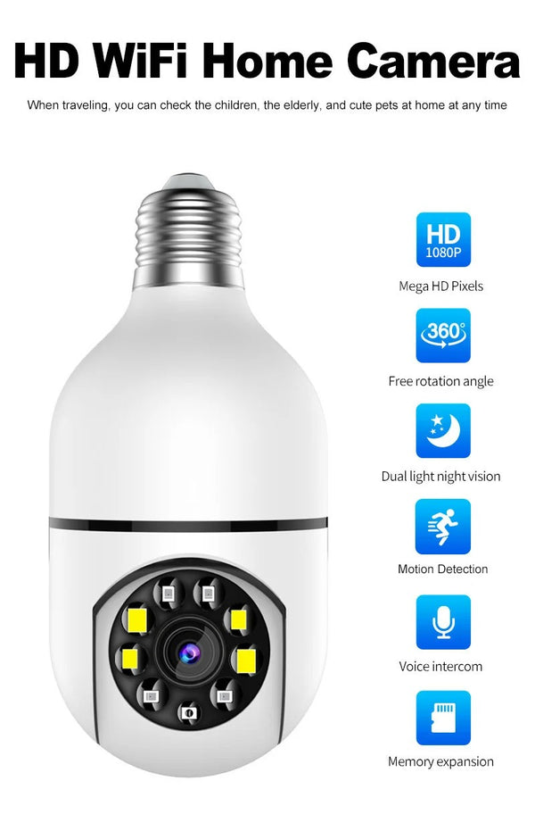 HD Smart Bulb Security Camera